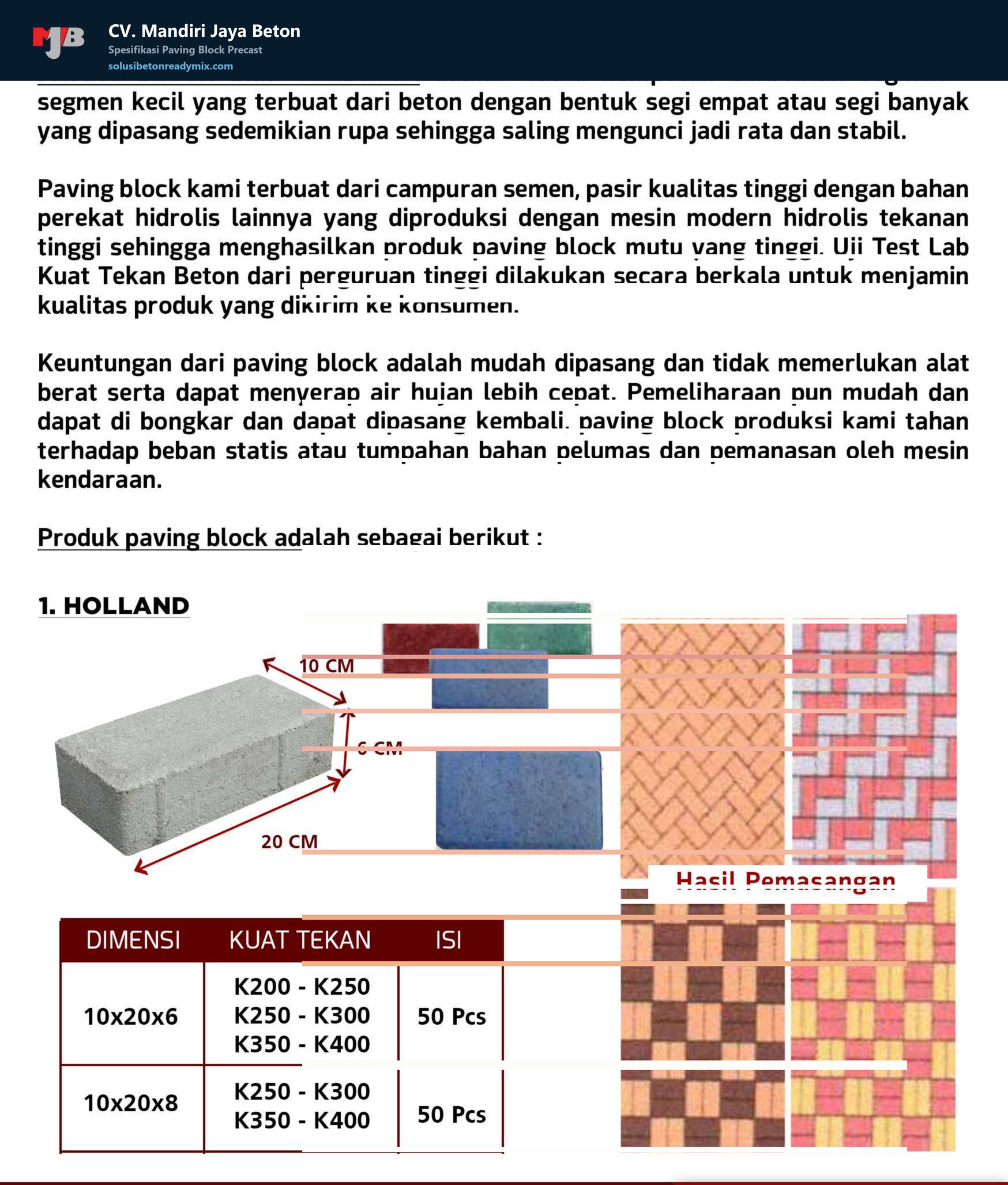 Paving block Holland bata