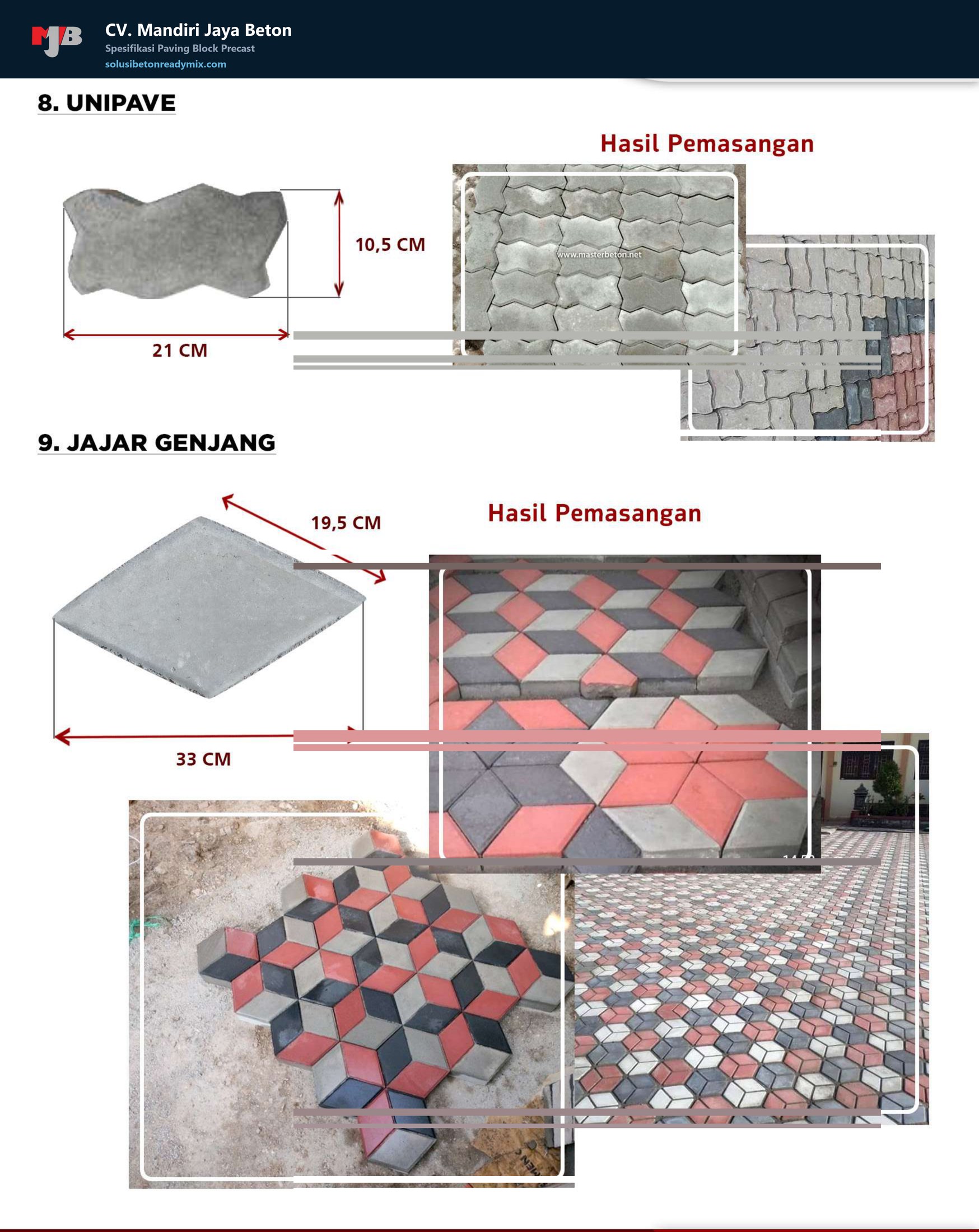 Paving unipave jajar genjang