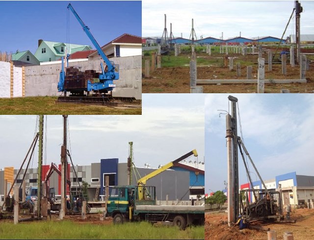 Proses pemancangan tiang pancang