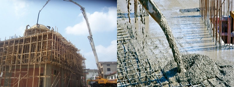 Pompa beton menuang readymix ke pelat lantai 2 rumah tinggal