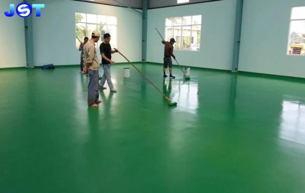 Kontrol kualitas finishing epoxy lantai sebelum handover